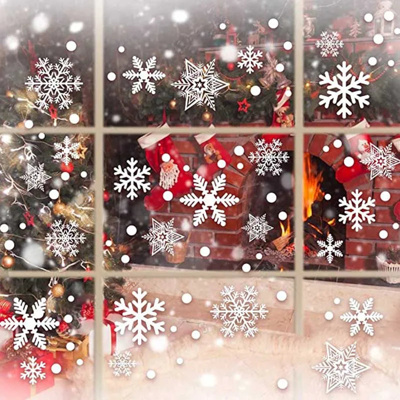 27pcs White Snowflake Window Decals