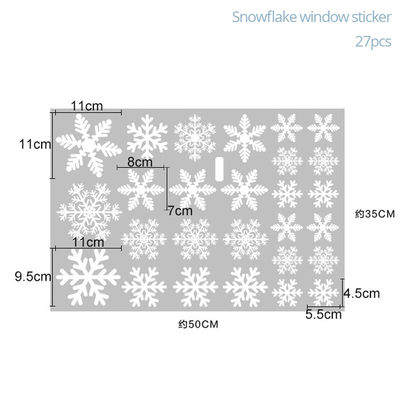 27pcs White Snowflake Window Decals