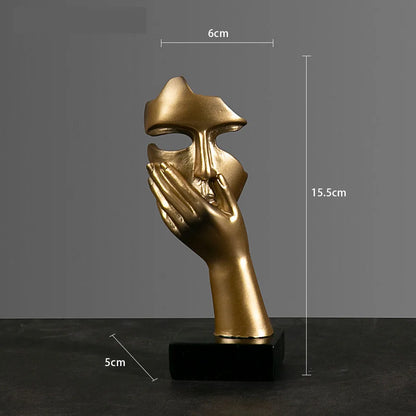 Resin Abstract Mask Statue - European Miniature Figurine for Home Decor