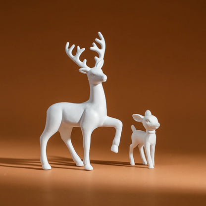 2 Pcs Mother Deer and Fawn Sculptures