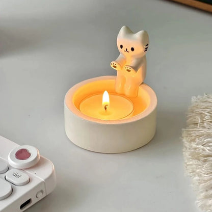 Kitten Candle Holder - Cute Cat Aromatherapy Candlestick