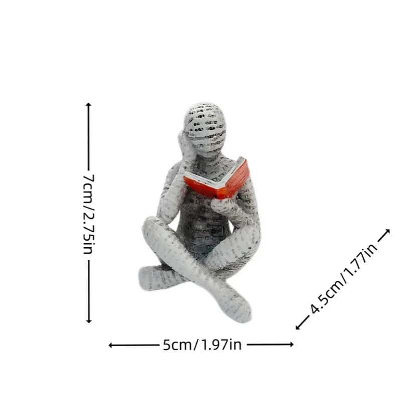 Reading Paper Pulp Woman Thinker Statue