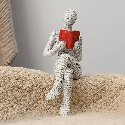 Reading Paper Pulp Woman Thinker Statue