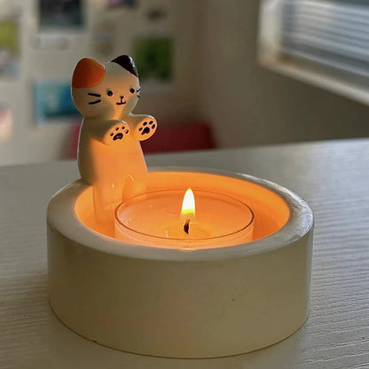 Kitten Candle Holder - Cute Cat Aromatherapy Candlestick