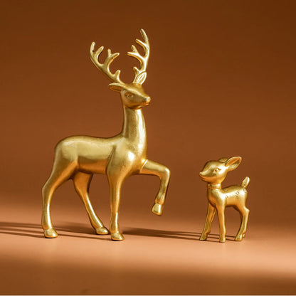 2 Pcs Mother Deer and Fawn Sculptures